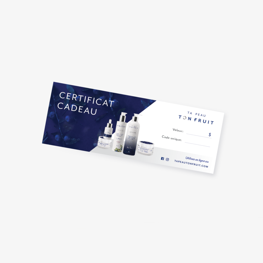 Carte-cadeau cosmétique - Ta Peau, Ton Fruit